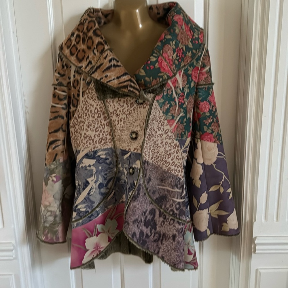 Lapis coat jacket in acrylic and polyester, suede feel but soft